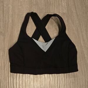 Lululemon Crossback Black Sports Bra Sz 4